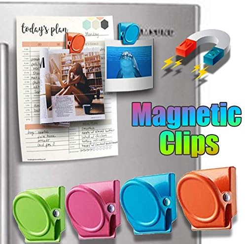 Магнетски клипови со фрижидер од 8 пакувања - тешки, магнетни клипови за дома, канцелариски фрижидер, табла - стилски и издржливи клипови