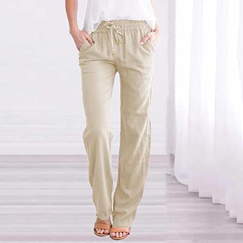 Надворешни памучни панталони за памучни панталони за женски еластични панталони за половината
