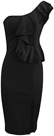 Nokmopo женски фустани миди должина секси цврста цврста боја на ракави, вратоврски со ракав, отворен фустан, отворен фустан