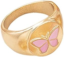 2023 година Нова претерана loveубов во прав пеперутка Азбучна прстен прстен дијамант запишан прстен сет 6 парчиња змеј прстени за момчиња
