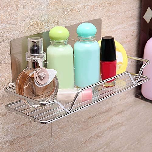 Rishx Wallид монтиран леплива полица за бања држач за држач за туширање шампон сапун козметички полици