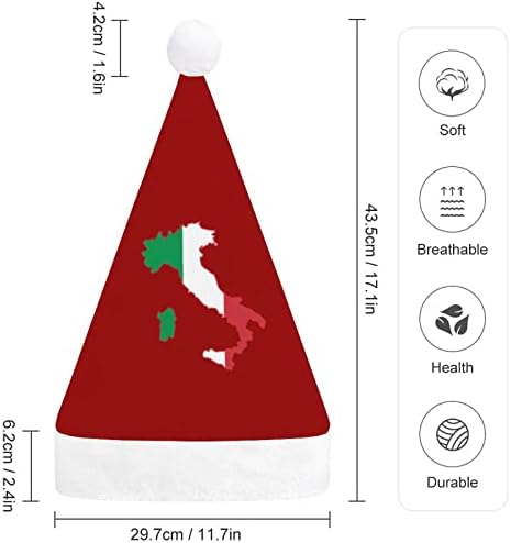 Италија италија италијански Мапа Знаме Божиќ Шапка Мека Кадифен Дедо Мраз Капа Смешни Бини За Божиќ Нова Година Празнична Забава