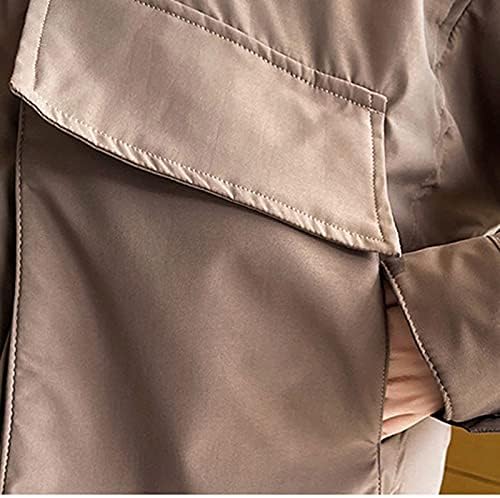 Зипфронт екипаж-врат-јакна јакна за жени за жени мека цврста боја случајна пуфта јакна кутии одговара на кратко зимско секојдневно палто
