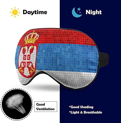 Знаме На Србија Смешна Маска За Очи За Спиење Мека Покривка За Очи Со Врзани Очи Со Прилагодлив Ремен Ноќна Сенка За Очи За Мажи Жени