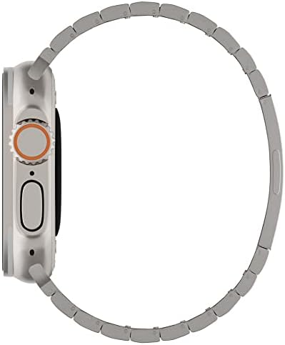 LDFAS титаниум опсег компатибилен за Apple Watch Ultra Band 49mm Titanium Metal Watch Strap со заоблена тока компатибилен за Apple Watch