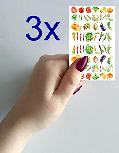Налепници за нокти Декларации флонираат вкусен зеленчук гроздобер акварел за сликање на ноктите