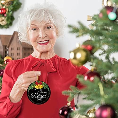 Божиќен украс Juesmos 2022 Прв Божиќ во пензија во пензија за пензионирање за жени мажи 2022 Пензионирани украси за елка