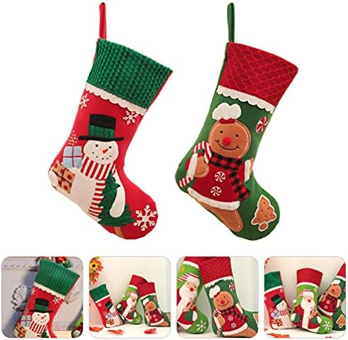Кесјо Дедо Мраз Торби За Подароци 2 парчиња Божиќен Чорап Приврзок Празнична Торба За Складирање Подароци Торбичка За Складирање