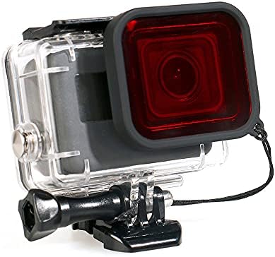 Moudoauer Snap-On подводна нуркачка камера куќиште за куќиште на црвени леќи Заштитна корица за GoPro Hero 5 6 резервен дел