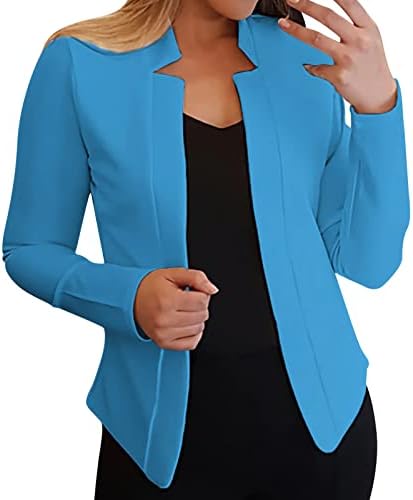 Женски случајни џебови канцелариски блејзери драпени отворени предни кардигани јакна за работа топло јакни жени