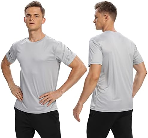 Менс 4-пакувања со кратки ракави со кратки ракави Активни брзи суви маици ， Атлетски теретани за вежбање спортски маици за мажи