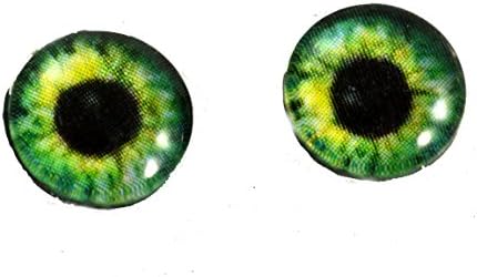 10мм Бирхт зелена стаклена стаклена стаклена очила аниме ириси за уметнички полимерни глинени скулптури или сет за правење накит од 2