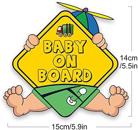 2 парчиња рефлексивно бебе на одборот знак за автомобил, рефлексивни деца за предупредување за безбедност, налепница за бебиња на табла