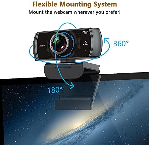 NexiGo N980P 1080p 60FPS Веб Камера Со Микрофон И Софтверска Контрола, USB Компјутерска Камера, Вградени Микрофони За Двојно Намалување