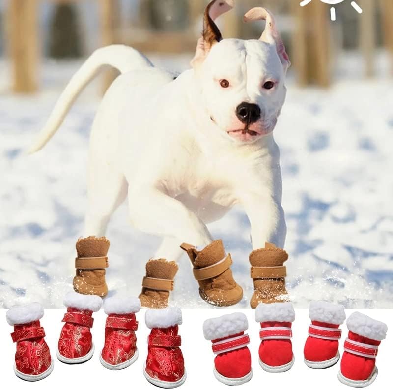 Lepsjgc есенски зимски памучни чевли за миленичиња анти -лизгачки топли чевли ладно доказ за снежни чизми за миленичиња облека за миленичиња