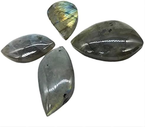 Mosoao лековити кристали Природни лабрадорити неправилни облици камења со мулти оган 4 парчиња бесплатна големина кабохон, полу -скапоцени камења