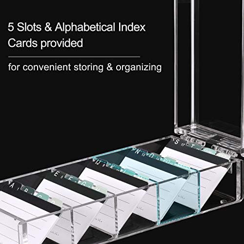 Носител на визит-картичка MaxGear, Организатор на визит-картичка со индекс картички од 2,2 x 3,5 инчи, кутија за визит-картички со 6 делители има