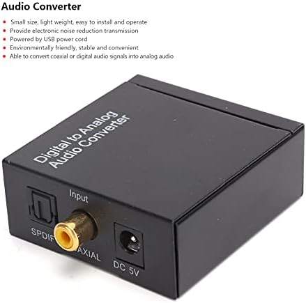 Дигитален До Аналоген Аудио Конвертор, Дигитален Оптички Коаксијален Аудио Адаптер Од 3,5 мм На Аналоген RCA L/R Конвертор, Стерео Аудио