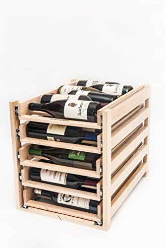 Логика за вино во кабинет за лизгачки сад за вина, 30 шишиња, цврсто јаворово дрво, неоткриено со чиста сатенска лак