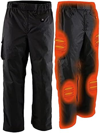 Nexgen Heat nxm5715set мажи црна зимска термичка загреана панталони за скијање снег и возење - w/акумулатор - голем
