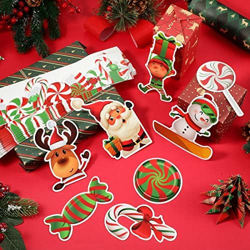 72 ПЦС Божиќни бонбони Билтени Ограничувања Поставете скрати за бонбони Декорација на училница со точки за лепак, Божиќни исечоци за Божиќ за