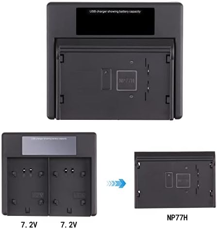 FOCUSFOTO LCD USB полнач за батерии NP-77H за NP-55 NP-33 NP-68 NP-78 NP-98 за Sony Camera CCD-FX630 CCD-FX640 CCD-FX700 CCD-FX700E