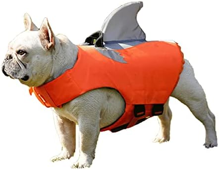 Rayuwen рефлектирачки кучиња пливање елек летен ајкула за миленичиња за капење за средно мало куче за капење со прилагодлива удобна