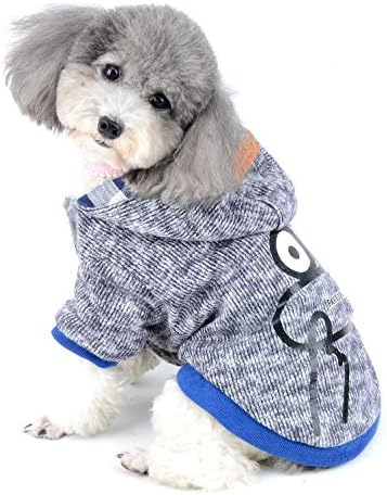 Ранфи плетено зимско кучиња палто со качулка руно наредено кученце мачка трикотажа 2 нозе кучешки јакна облека мека топла пижама џемпер за ладно