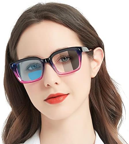 Копчиња Азуро фотохроми бифокални очила за читање жени жени со сина светлина блокирани преголеми читатели на сонце 1.0 1,5