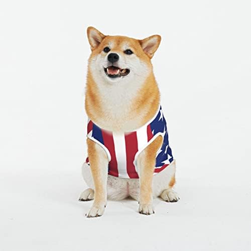 Памучни кошули за миленичиња Новина-САД-американско-знаме кученце костуми куче мачка пижами меки кучиња