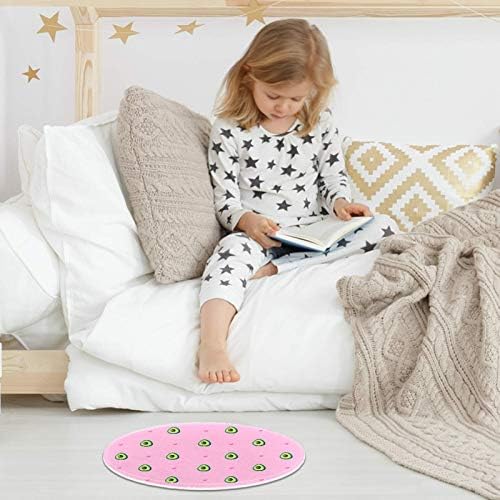 Авокадо и срца розова шема, не -лизгачки доормат 15,7 тркалезна површина теписи килими за деца спална соба бебешка соба игра Расадник