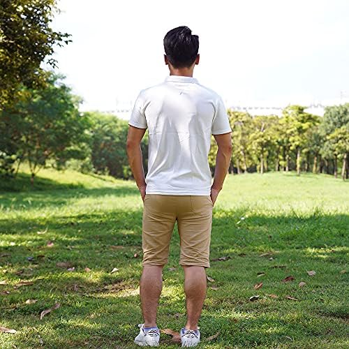 Месбоно чиста памучна поло маица и шорцеви поставија машки летни обични панталони за панталони од две парчиња облека