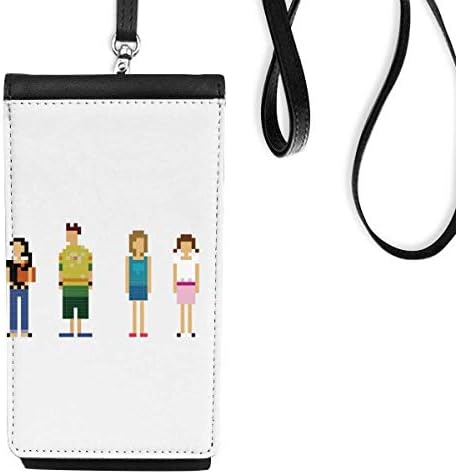 Ликови за игри пиксели уметност деко подарок моден телефон паричник чанта виси мобилна торбичка црн џеб
