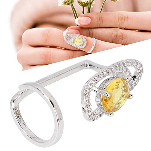 Прстен за нокти, прстен за жени со прсти отворени прстени ригистони сјајни деликатни прстени за нокти за прсти за танцување за датира девојки