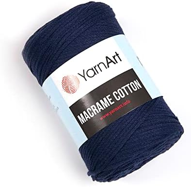 Yarnart Macrame Cotton Harmonious Colors, уникатни занаети со Macrame 8,80 мл, 246,06 yds 80% памук Macrame Rope MacRame, Macrame