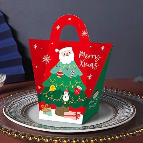 Кутии за бонбони за подароци од кабилок 12 парчиња радост Божиќна хартија бонбони кутии Божиќни фаворити и кутии