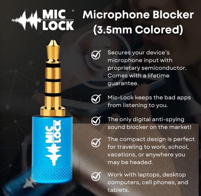 Микрофон-Заклучување Метални Бои 3,5 мм-Сина