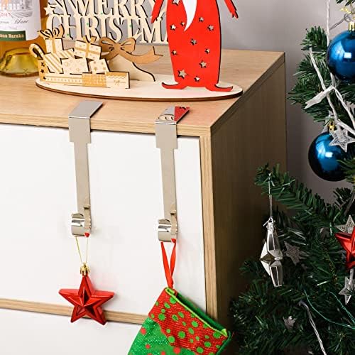 Archcrtc Божиќни држачи за порибување мантили за закачалки за куки за камиони, закачалки за божиќни порибници за кука за камин за забивање