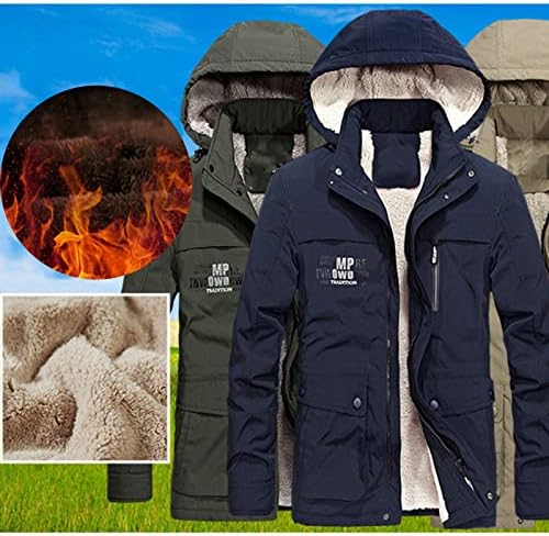 Машка зимска задебелена топла Шерпа, наредена парка јакна, отстранлива јакна од аспираторска јакна за ветерници воена јакна за мажи
