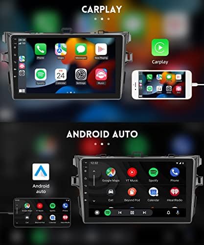 Андроид Автомобил Стерео за Тојота Корола 2006-2012 Со Безжичен Apple Carplay, Rimoody 9 Инчен Екран На Допир Автомобил Радио Со GPS Навигација
