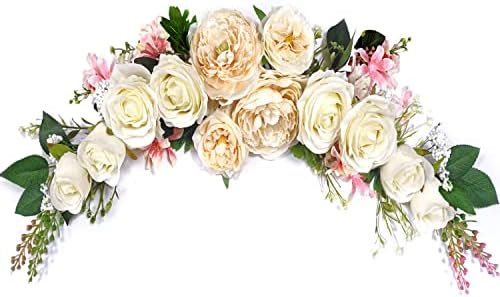 Orgmemory свадбени лакови цвеќиња, вештачки цветни метежи, 27 Декоративен метеж, вештачки цветен метеж за свадбена венчавка wallид