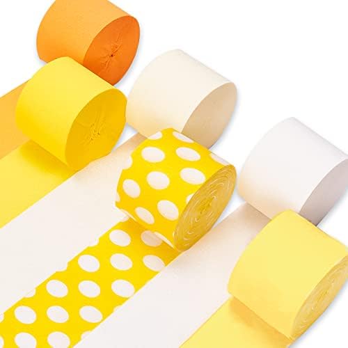 Partywoo жолти балони 50 компјутери и крепски хартиени стрими 6 ролни