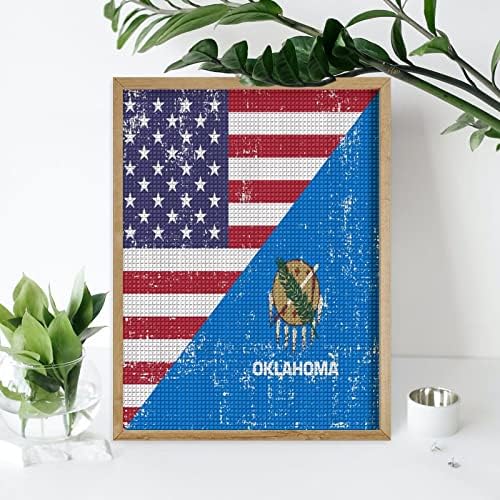 Америка Оклахома Државно знаме Дијамант за сликање Уметнички слики DIY целосна вежба Дома Домашни додатоци Возрасни подароци за домашен