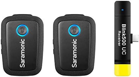 Saramonic 2,4 GHz 2-лице безжичен клип-MIC SYS w/LAVS & USB-C приемник за паметни телефони и таблети