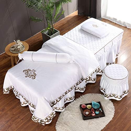 Сетови за маса за масажа со чиста боја, заширање на корејски мек спа убавина за кревет со покривка ватенка за масажа за кревети