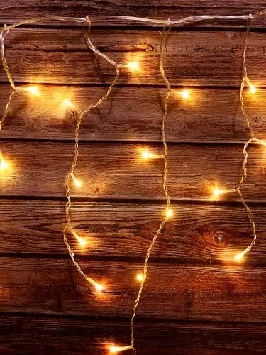 Edоидоми 150 светла светла на Icice на отворено, 8,67ft чисти бели Божиќни светла за Божиќни украси во затворен и отворен простор, Божиќни