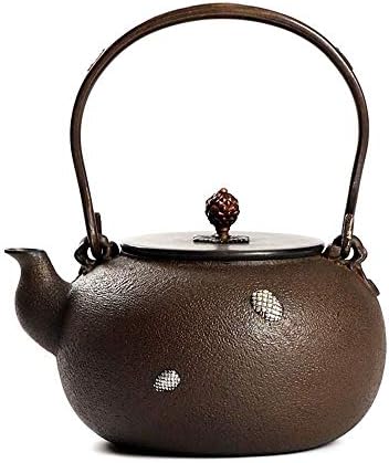 Леано железо чајник Неоракциран тенџере за врела вода за правење чај и садови од леано железо е многу тесно за лабав чај од лисја, LSXYSP,