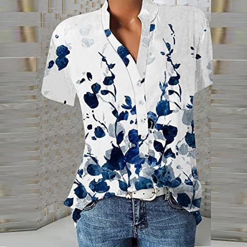 Women'sенски 2023 летна мода Основна случајна слатка симпатична секси излегување печатено плус големина кошула пуловер лабава блуза врвови