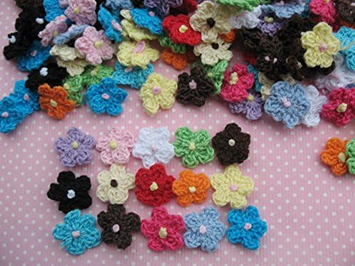 Yycraft пакет од 100 капчиња мала маргаритка ткаенина сатен занаетчиска шиење апликации DIY дијаметар 16мм цвет измешана разновидна