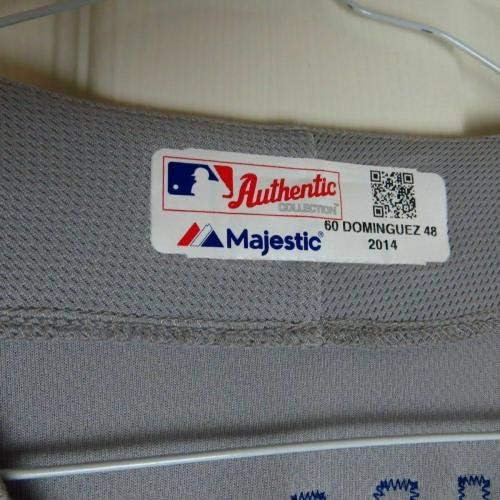 Teamозе Домингез тим издание Jerseyерси Доџерс Роуд Греј 201460 Големина 48 MLB COA - Игра користена MLB јакни